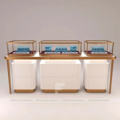 Contemporary Fluted Wood Jewelry Display Table