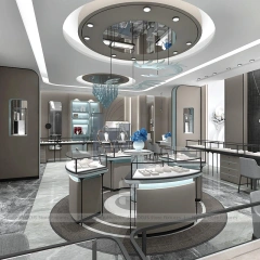 Contemporary Fluted Wood Jewelry Feature Wall Display