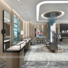 Contemporary Fluted Wood Jewelry Feature Wall Display