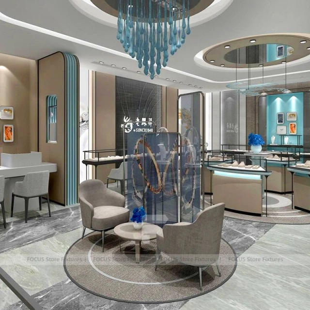 Contemporary Fluted Wood Jewelry Feature Wall Display