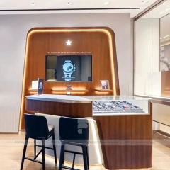 Contemporary Marble Accent Jewelry Showcase Counter Set