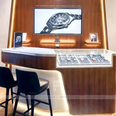 Contemporary Marble Accent Jewelry Showcase Counter Set