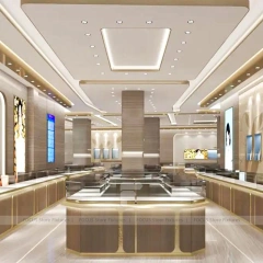 Contemporary Walnut Jewelry Feature Wall Display
