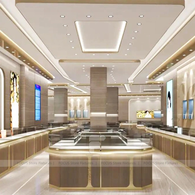 Contemporary Walnut Jewelry Feature Wall Display
