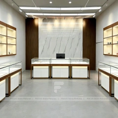 Contemporary White Jewelry Feature Wall Display