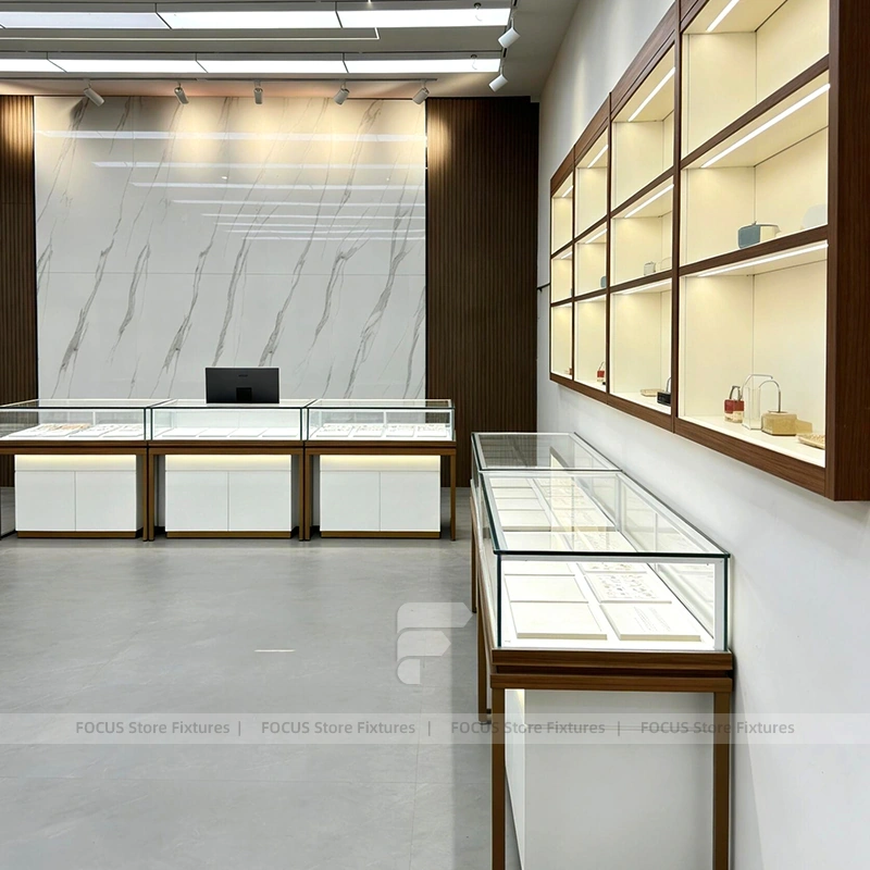 Contemporary White Jewelry Feature Wall Display