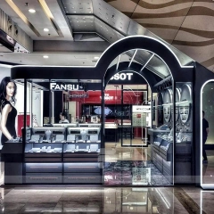 Contemporary White Jewelry Showcase Counter Set