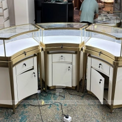 Custom Beige Jewelry Display Cabinet Set