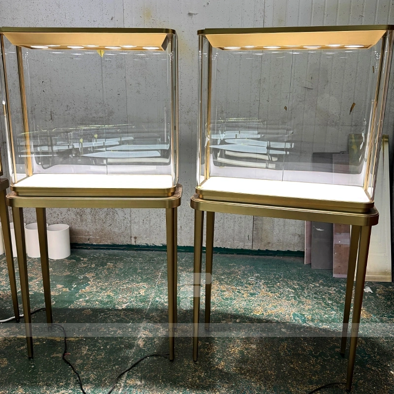 Custom Beige Jewelry Display Cabinet Set