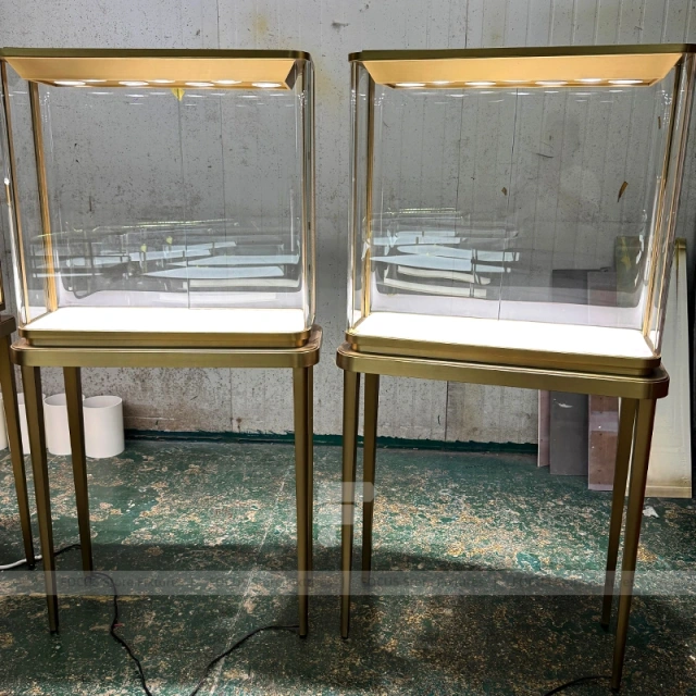Custom Beige Jewelry Display Cabinet Set