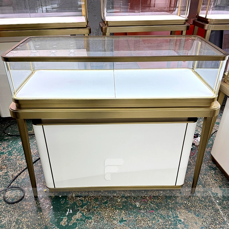 Custom Beige Jewelry Display Cabinet Set