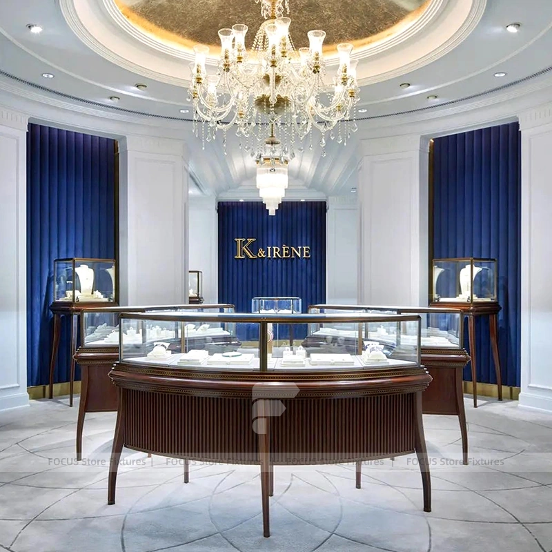 Custom Beige Jewelry Display Reception Desk