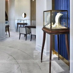 Custom Beige Jewelry Display Reception Desk