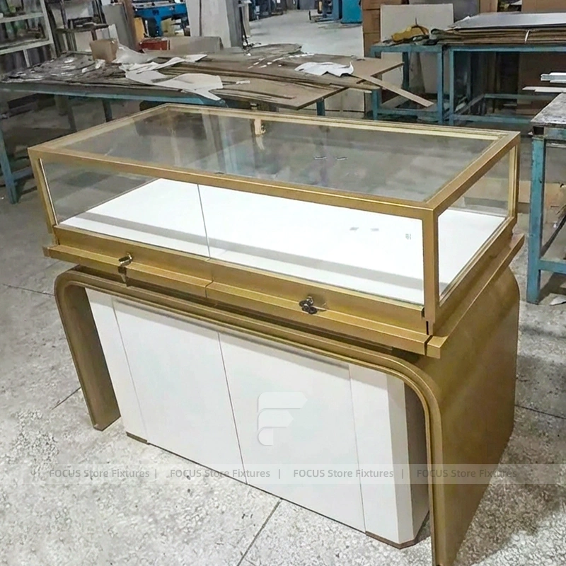 Custom Black Jewelry Display Reception Desk