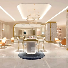 Custom Champagne Gold Jewelry Display Cabinet Set