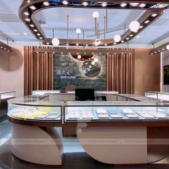 Custom Champagne Gold Jewelry Reception Desk