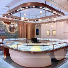 Custom Champagne Gold Jewelry Reception Desk