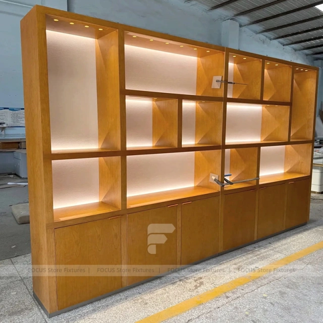 Custom Champagne Gold Jewelry Showcase Counter Set