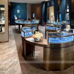 Custom Cream Jewelry Display Cabinet Set
