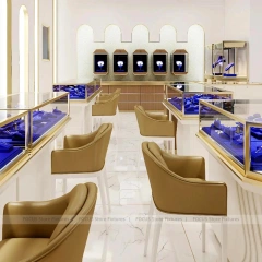 Custom Marble Accent Jewelry Reception Desk