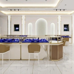 Custom Marble Accent Jewelry Reception Desk