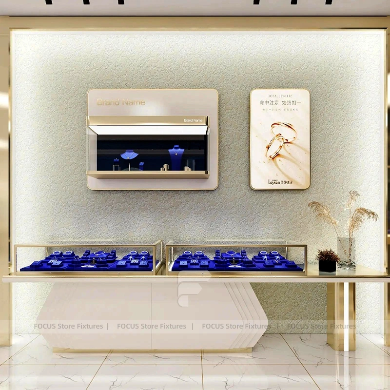 Custom Marble Accent Jewelry Reception Desk