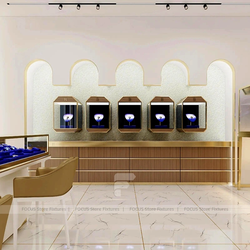 Custom Marble Accent Jewelry Reception Desk
