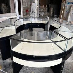Custom Marble Accent Jewelry Showcase Counter Set
