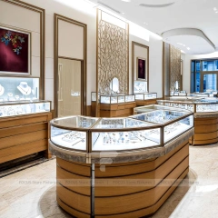 Custom Walnut Jewelry Display Reception Desk