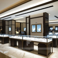Custom Walnut Jewelry Display Reception Desk