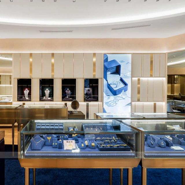 Custom Walnut Jewelry Display Reception Desk