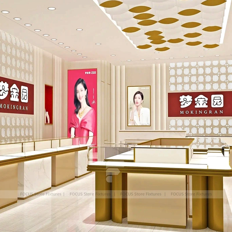 Custom White Jewelry Display Reception Desk