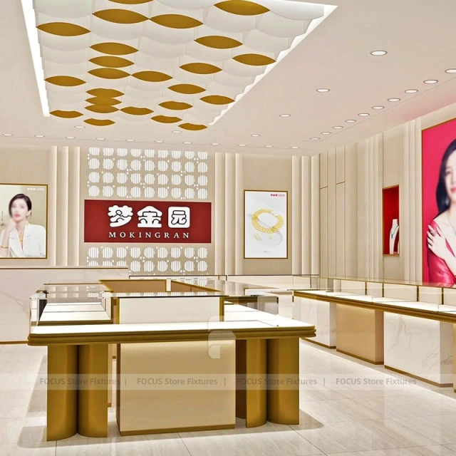 Custom White Jewelry Display Reception Desk