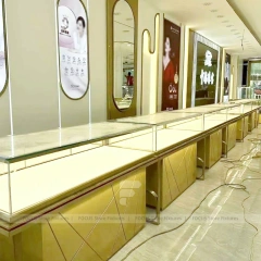 Elegant Beige Jewelry Boutique Feature Wall