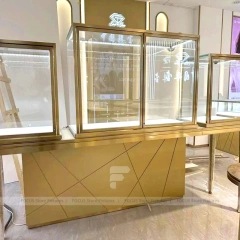 Elegant Beige Jewelry Boutique Feature Wall