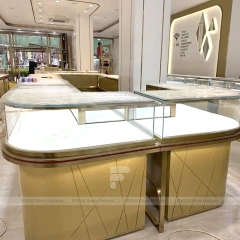 Elegant Beige Jewelry Boutique Feature Wall