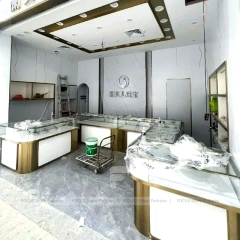 Elegant Black Jewelry Boutique Island Showcase Set