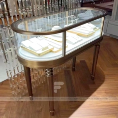 Elegant Champagne Gold Jewelry Island Showcase Set
