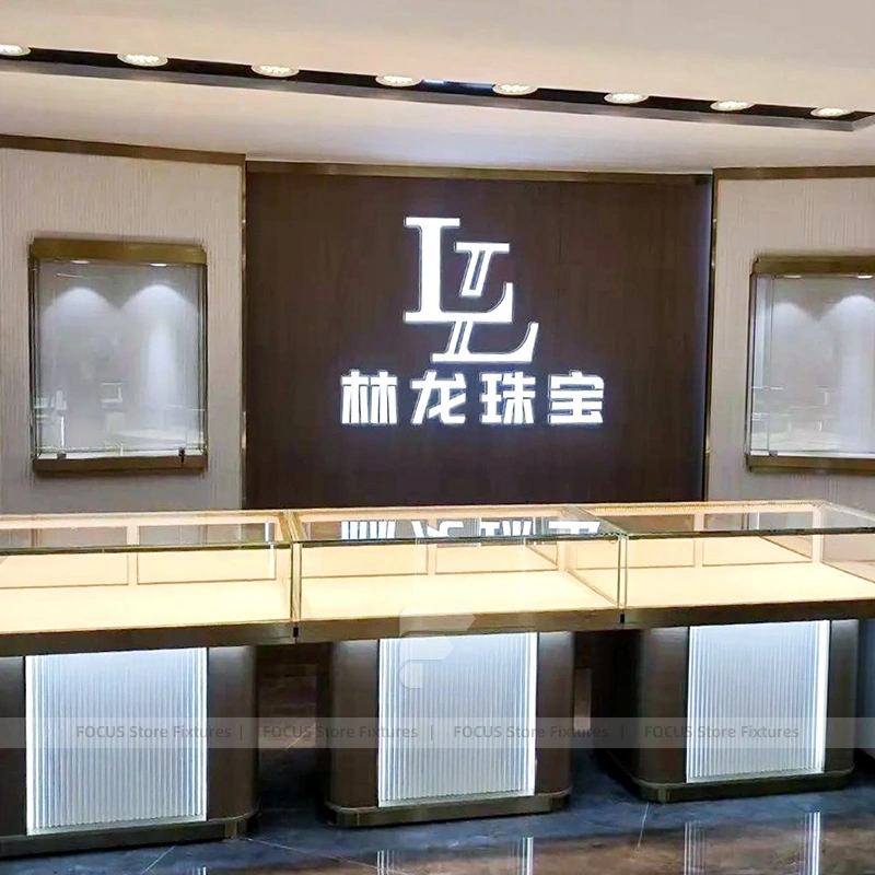 Elegant Cream Jewelry Boutique Feature Wall