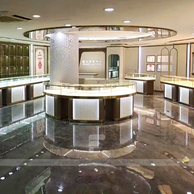 Elegant Cream Jewelry Boutique Feature Wall