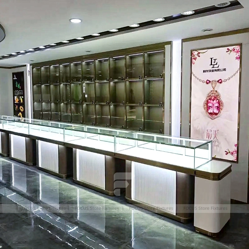 Elegant Cream Jewelry Boutique Feature Wall