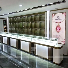 Elegant Cream Jewelry Boutique Feature Wall