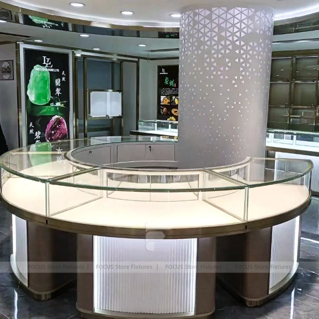 Elegant Cream Jewelry Boutique Feature Wall