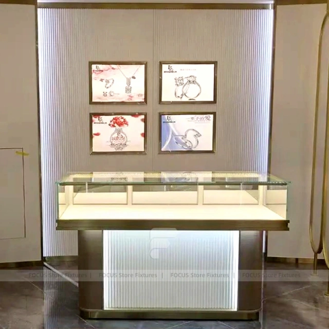 Elegant Cream Jewelry Boutique Feature Wall