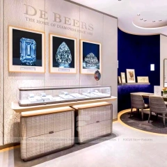 Elegant Marble Accent Jewelry Display Cabinet Set