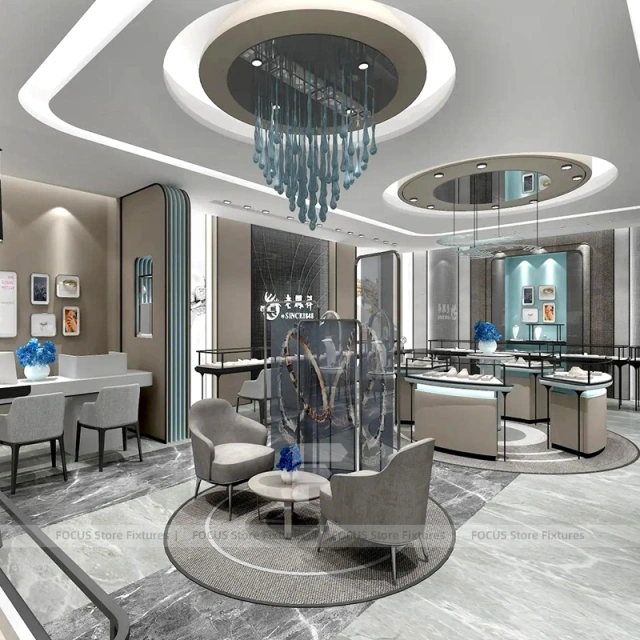 Elegant Marble Accent Jewelry Feature Wall Display