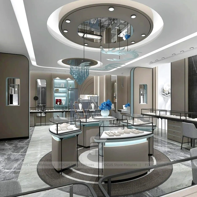 Elegant Marble Accent Jewelry Feature Wall Display