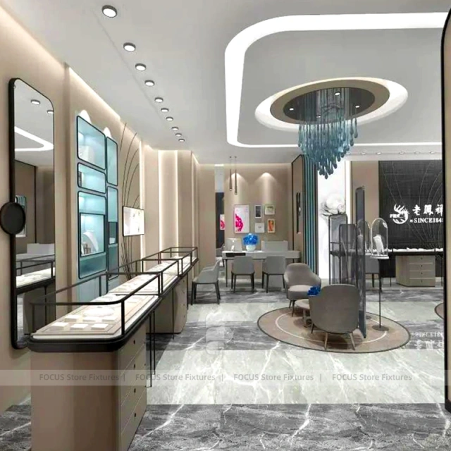 Elegant Marble Accent Jewelry Feature Wall Display