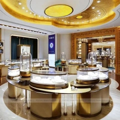 Elegant Marble Accent Jewelry Island Showcase Set