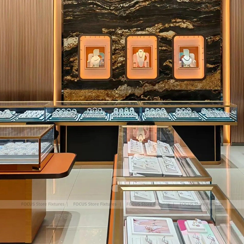 Elegant White Jewelry Boutique Cabinet Set